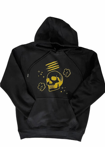 FYC Black and Gold Skull Hoodie